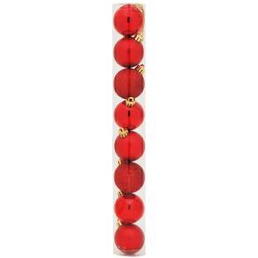 Bola Natal 8cms Lisa Mate Glitter Vrm Jogo Com 8 Pc