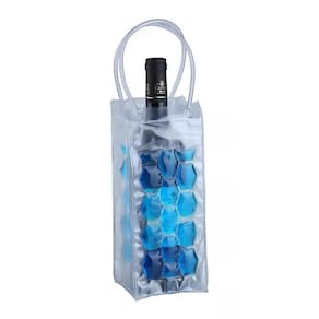 Kit 2 Sacolas Bolsas Termicas Portatil Para Garrafas Preto e Azul Kehome
