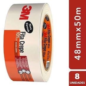 Kit 8 Fita Crepe 48MM X 50M 3M 101LA