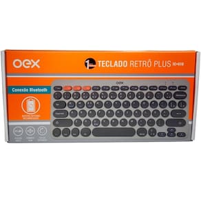 Teclado sem Fio Retro PLUS Cinza OEX TC510