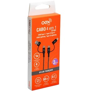 Cabo USB 4 em 1 OEX CE303