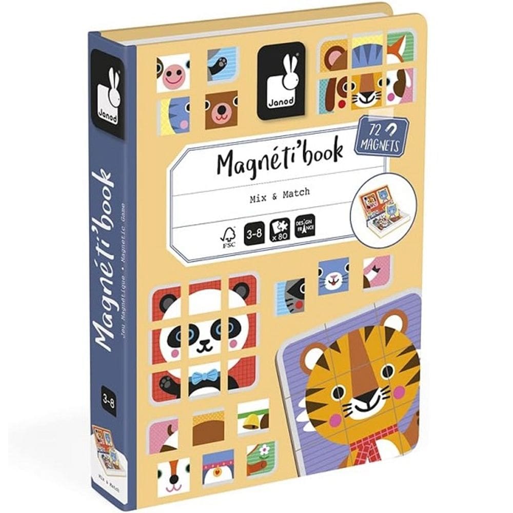 Livro Magnetico Misture e Combine Animais Fofos 80 Peças