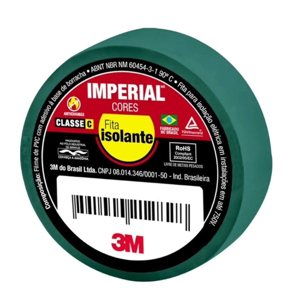 Fita Isolante 3M Imperial 18MM X 10M Verde