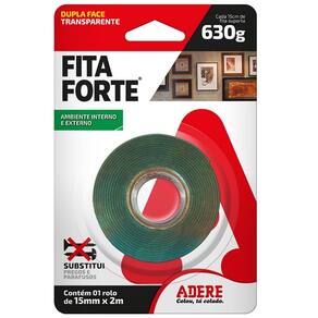 Fita Forte Dupla Face Massa Acrilica  Adere 15MM X 02M