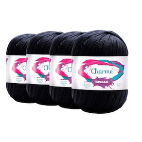 4 Fios Charme Círculo 150g 396 Metros - Cor Preto 8990