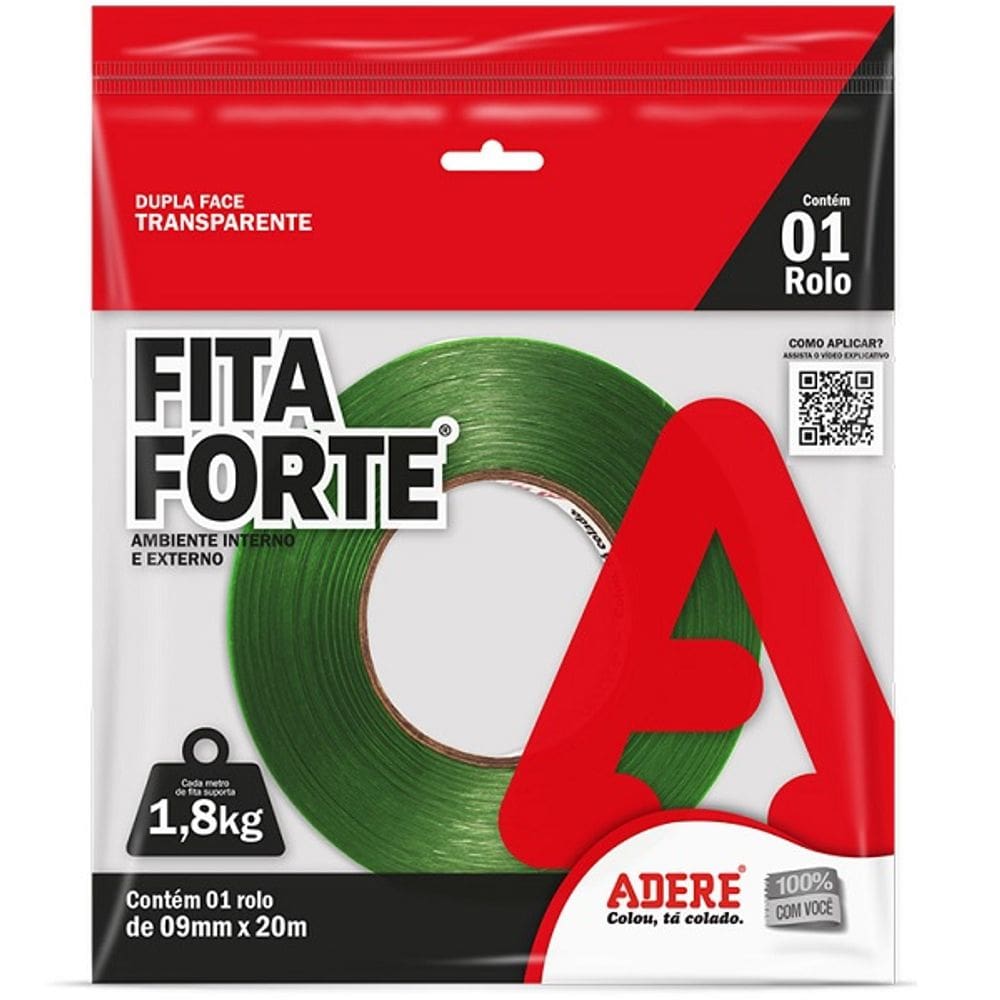 Fita Dupla Face Adesiva EXTRA Forte 9MM X 20M XT100 Adere