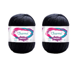 2 Fios Charme Círculo 150g 396 Metros - Cor Preto 8990