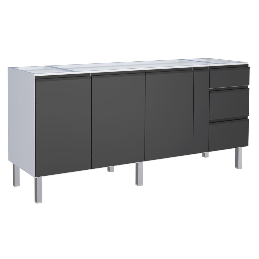 Gabinete Cozimax Aço Gaia 1,95m Preto