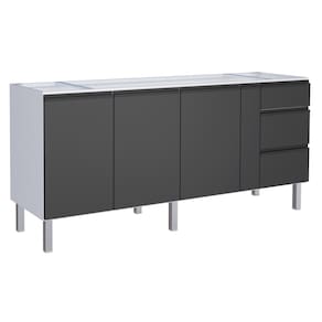 Gabinete Cozimax Aço Gaia 1,95m Preto