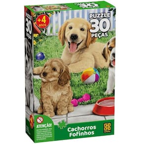 QUEBRA-CABEÇA 30 Peças Cachorros Fofinhos GROW