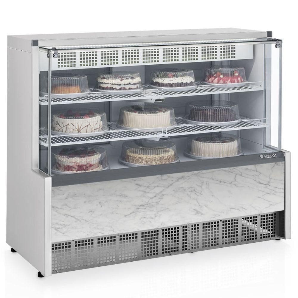 Vitrine Refrigerada Confeitaria Dupla Função Aurora Gpea140r Gelopar 1,40mt Branco 110v