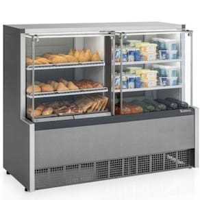 Balcão Quente E Frio Com 2 Placas Frias Gqra140r Gelopar Aurora Quente E Fria 1,40mt Inox 220v