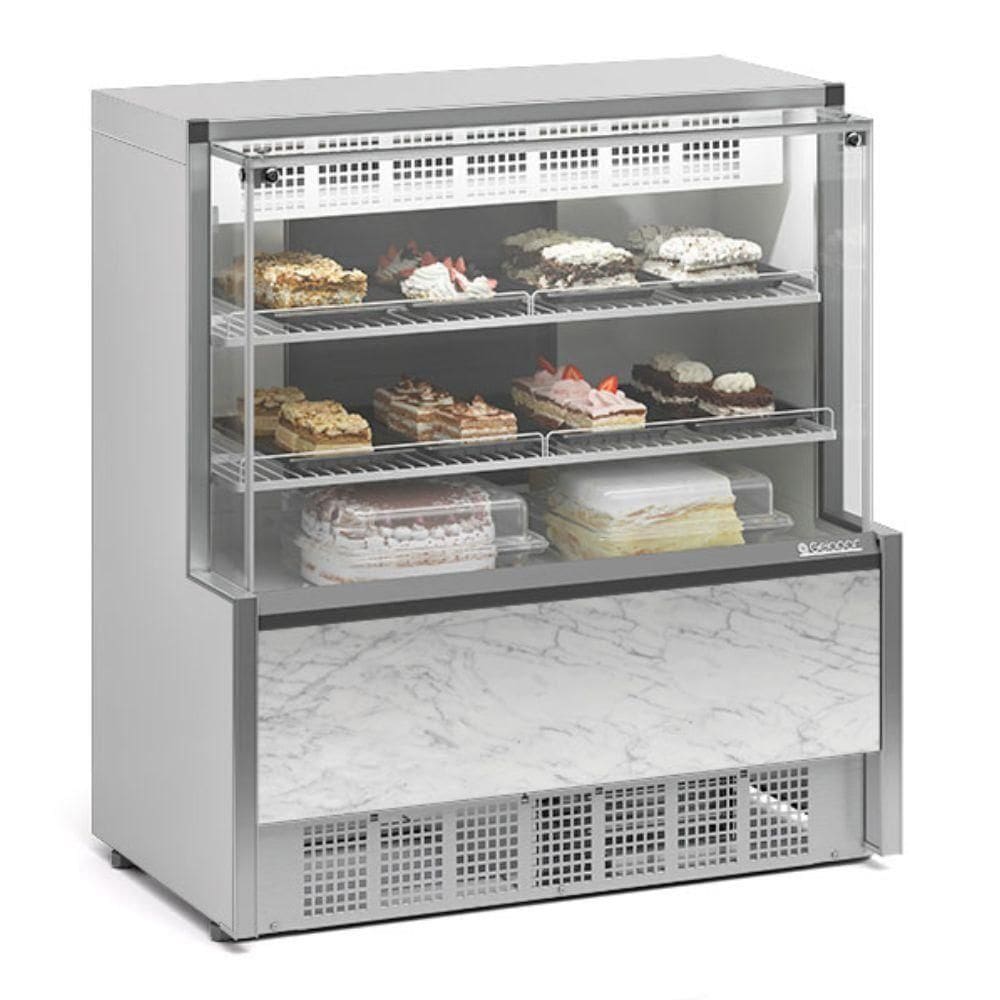 Vitrine Refrigerada Confeitaria Dupla Função Aurora Gpea110r Gelopar 1,06mt Branco 220v