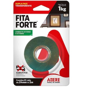 Fita Forte Dupla Face Massa Acrilica Adere 24MM X 02M