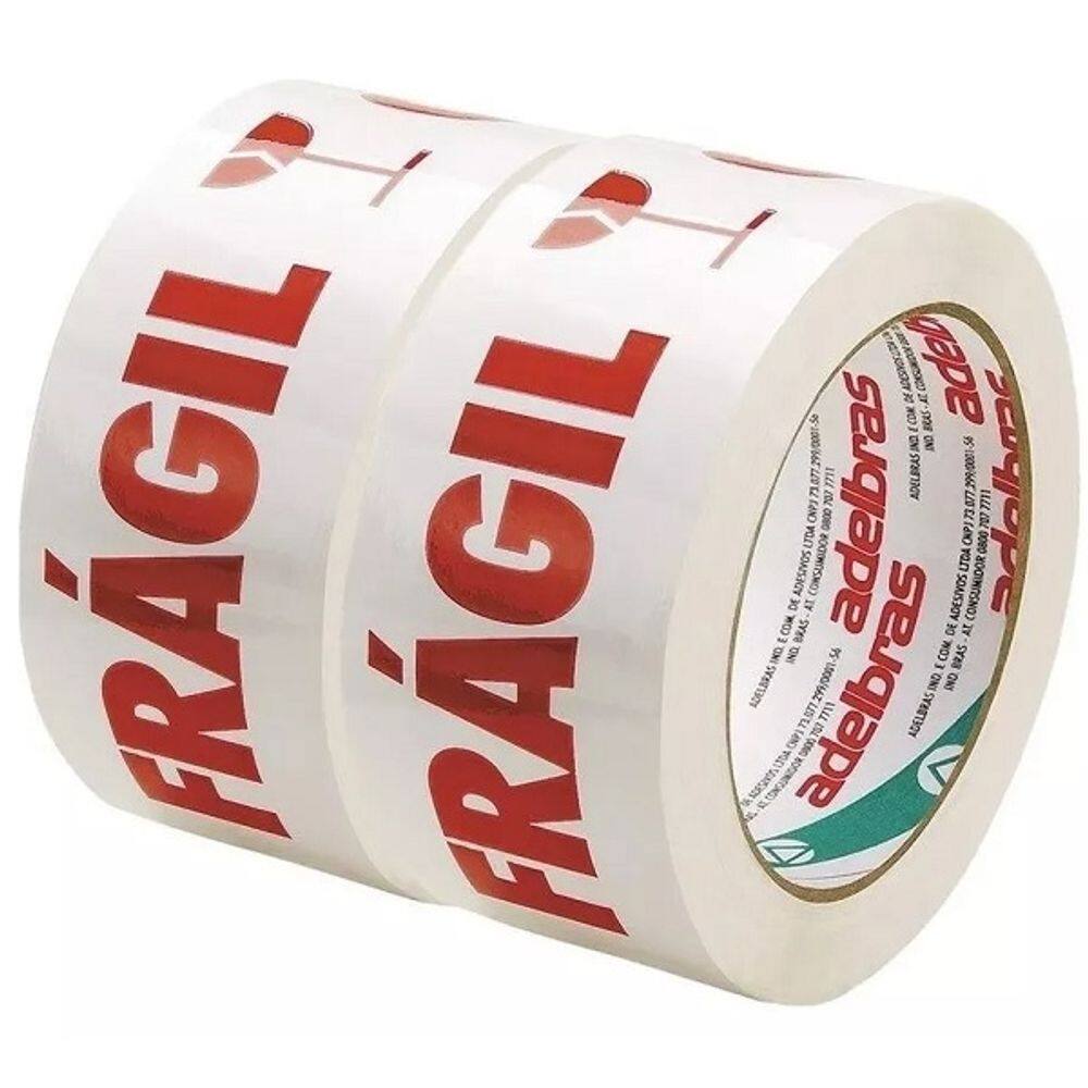 Kit 2 Fita Cuidado Fragil 48MM X 100M Adelbras