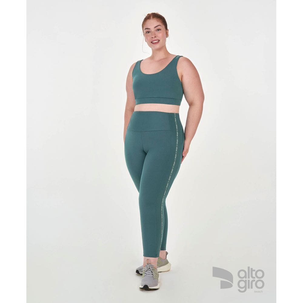 Legging 7/8 Elastico Plus Size Alto Giro Verde Urbano