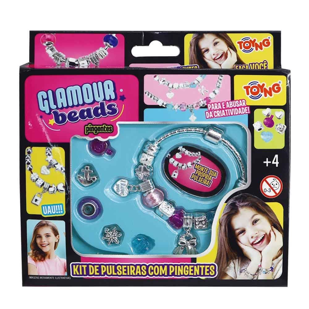 Kit Infantil - Glamour Beads - Pulseira com Pingentes - Toyng