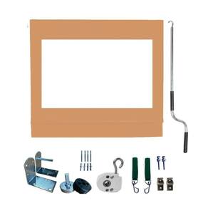 Toldo Cortina Ocre C/ Visor - 3,90m X 2,80m - Kit Completo