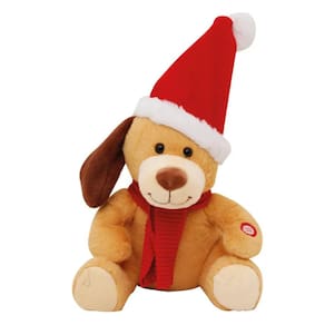 Urso Cachorro Natalino C/Movimento Marrom 25cm 19024342 Cromus