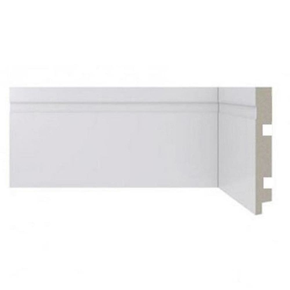 Kit com 30 Barras Rodapé Scandian com Friso 15mmx20cm Metro Linear 7,2m Branco