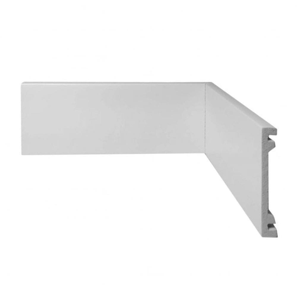 Kit com 30 Barras Rodapé de Poliestireno Frisado Scandian 15mmx10cmx2,25m Metro Linear 6,75m Branco