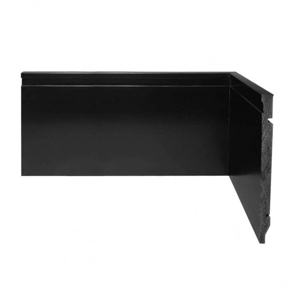 Kit com 20 Barras Rodapé de Poliestireno Frisado Scandian 15mmx20cmx2,40m Metro Linear 7,2m Preto