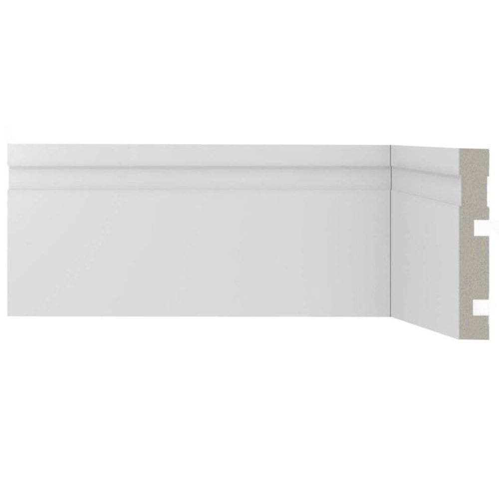 Kit com 10 Barras Rodapé Scandian com Friso 15mmx7cm Metro Linear 6,75m Branco