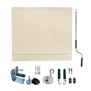 Toldo Cortina Bege - 3,80m X 1,60m - Kit Completo