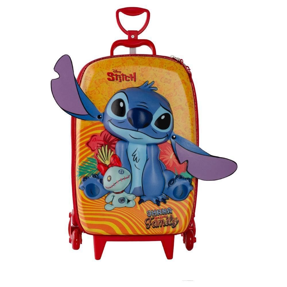 Mochila De Rodinhas 3D Maxtoy Stitch Tropical Colorido