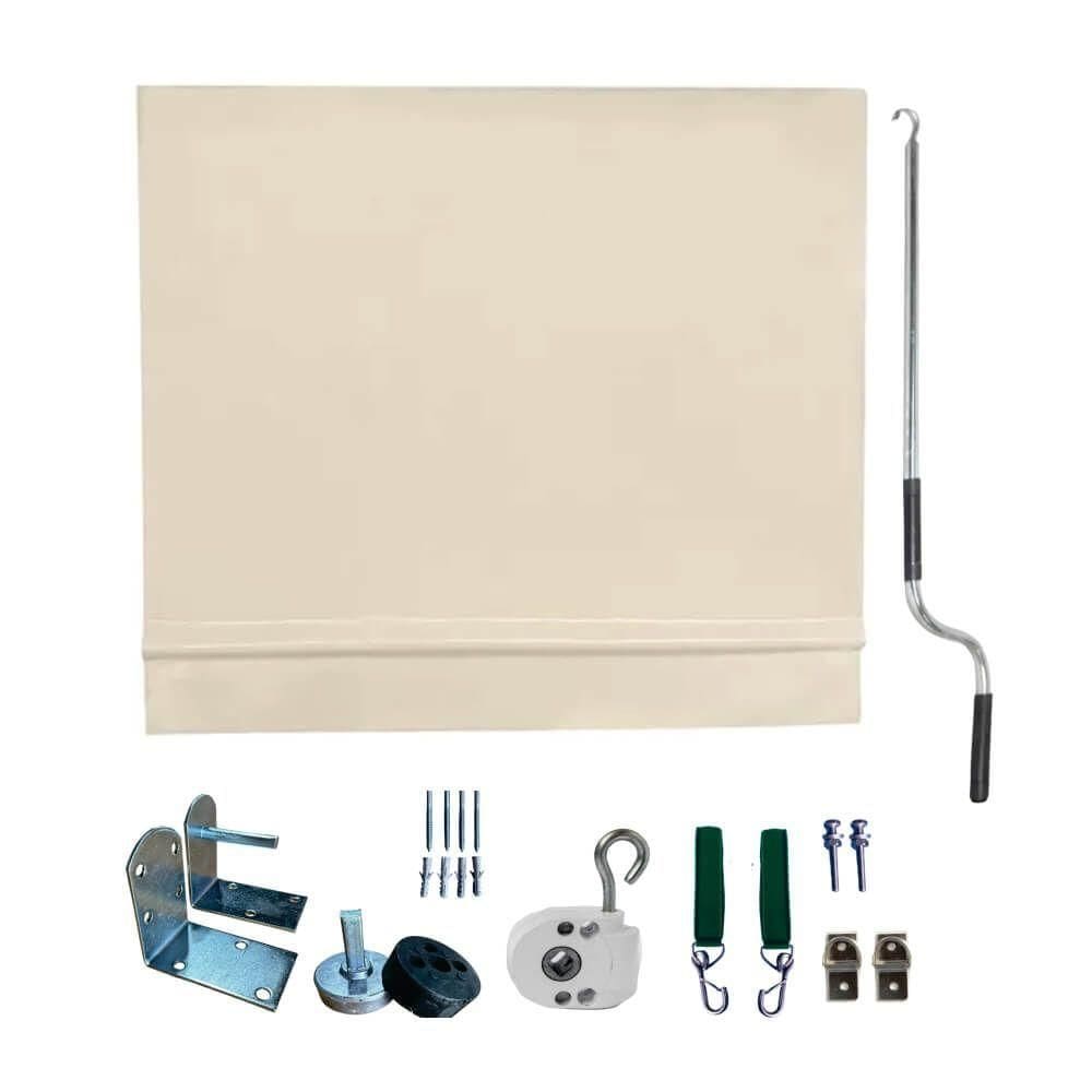 Toldo Cortina Bege - 2,60m X 1,90m - Kit Completo