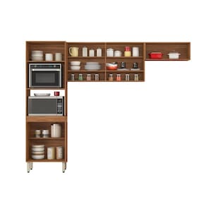 Armário Cozinha Compacta 3 Peças Braga Amêndola Branco