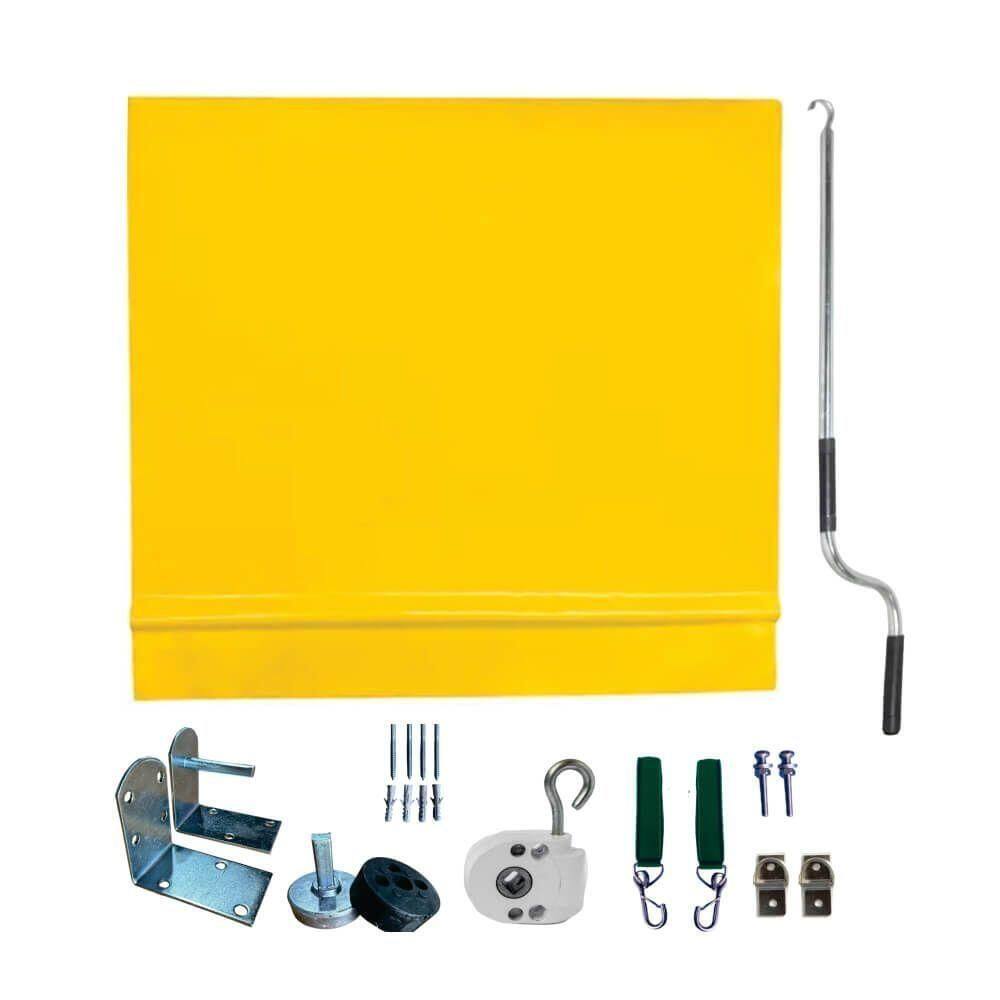 Toldo Cortina Amarelo - 2,30m X 1,70m - Kit Completo