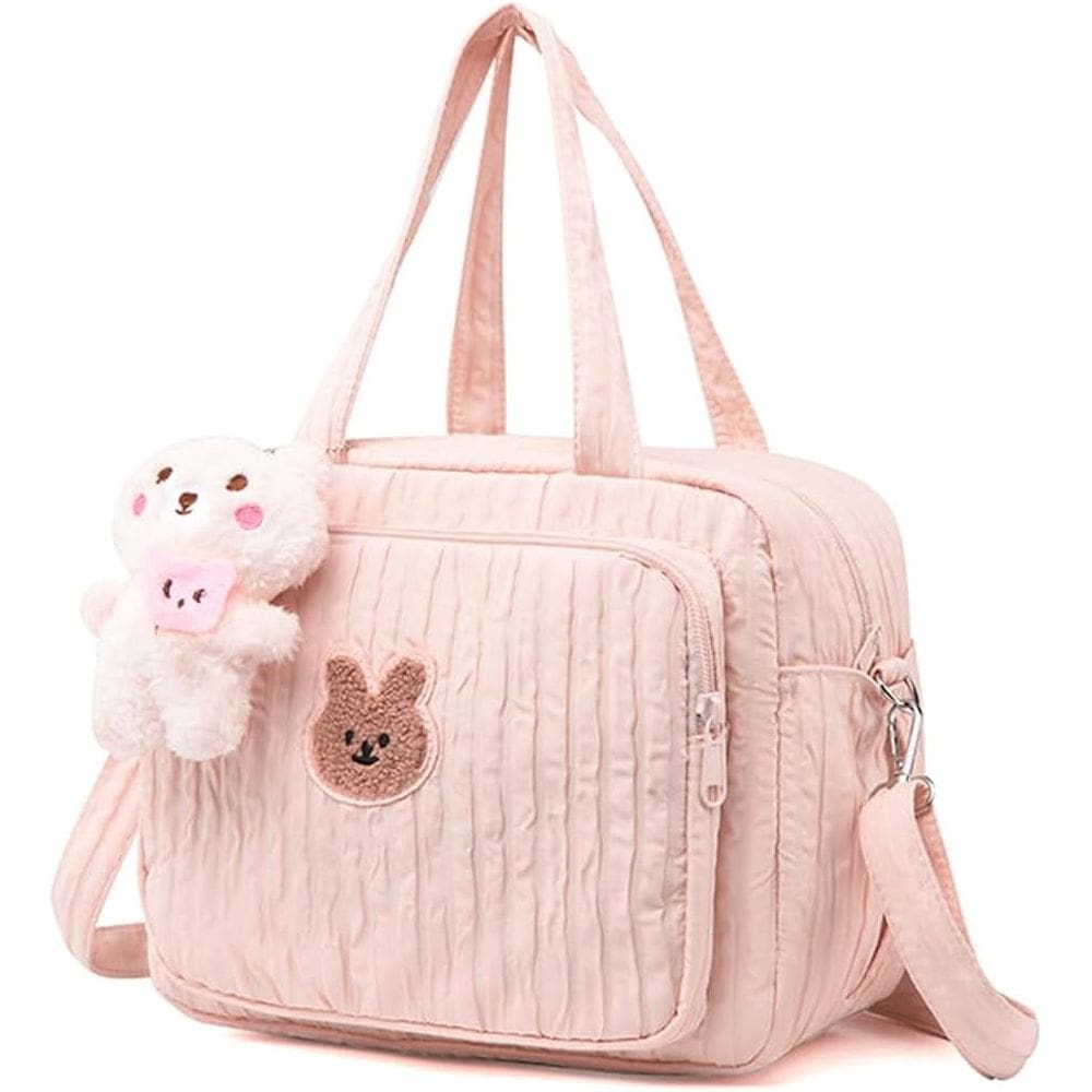 Bolsa de fraldas Mommy Travel Bag com design acolchoado rosa