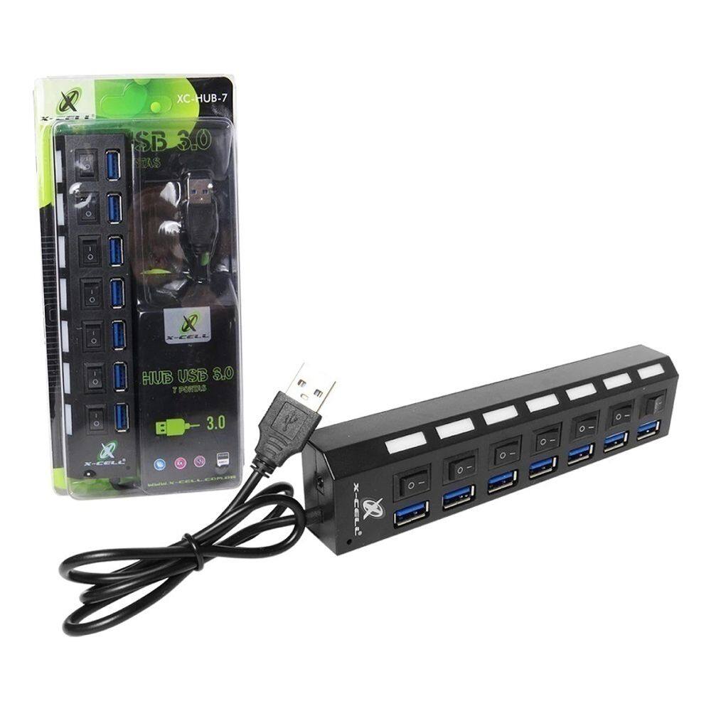 Adaptador Hub USB 3.0 Extensor 7 Portas Alta Velocidade X-cell