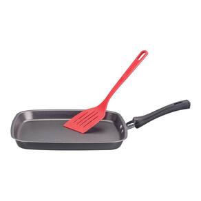Bistequeira Lisa Aad + Espátula 24,5cm Vermelha MTA