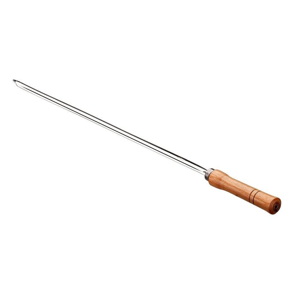 Espeto Para Churrasco Inox Cabo De Madeira 65Cm