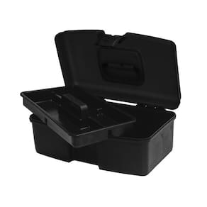 Caixa De Ferramenta Plástica Bandeja Removível 36Cm - Preto