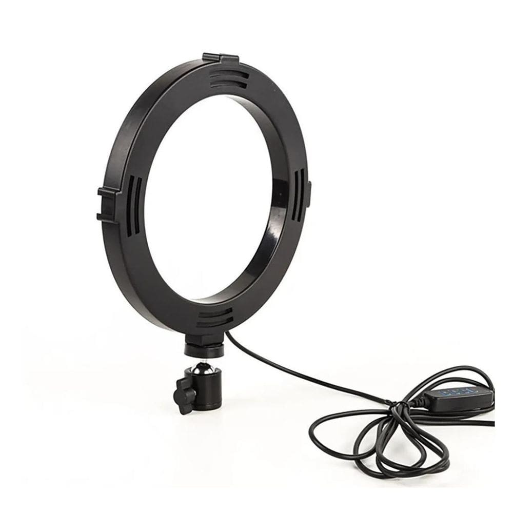 Iluminador Ring Light Usb 20Cm Video Foto 8`` Com Tripé Mesa