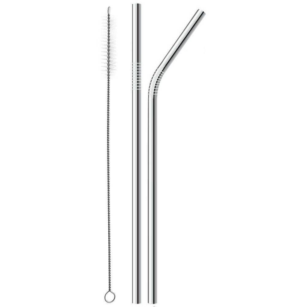 Kit Canudo Ecológico Reutilizáveis Em Inox Com Escova 2 Un