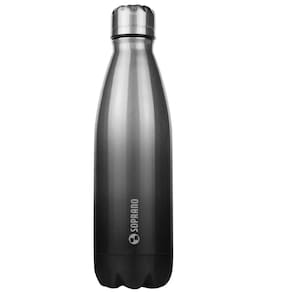 Garrafa Soprano Squeeze Urbana em Inox Preta 600ml