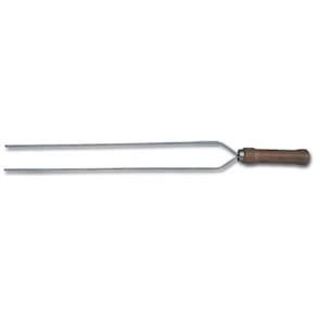 Espeto Duplo De Inox Cabo Madeira 65Cm Churrasco