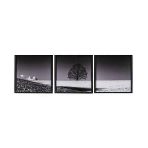 Quadro Trio Decorativo Paisagem Preto E Branco Minimalista