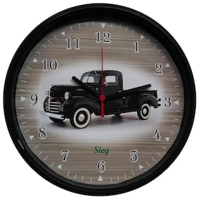 Relógio  Redondo Preto Fundo Carro F49 28Cm