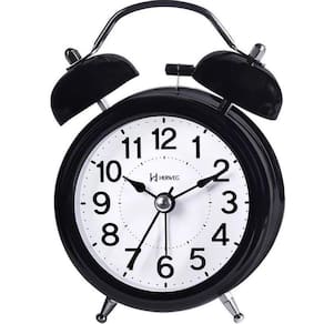 Despertador Quartz Pilha Clássico Preto Herweg 2707-34
