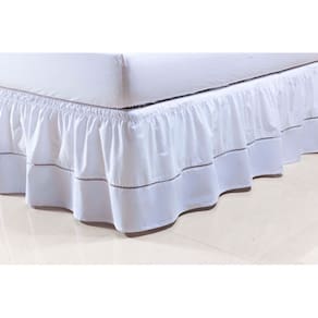 Saia Box Colchão Viúva 1,20m x 2,03m x 30cm 100% Algodão 2 Elásticos  Branca