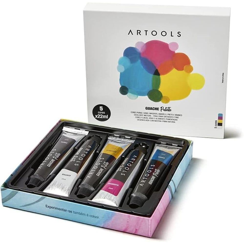 Guache Palette Bisnaga 22ml 5 Cores Artools