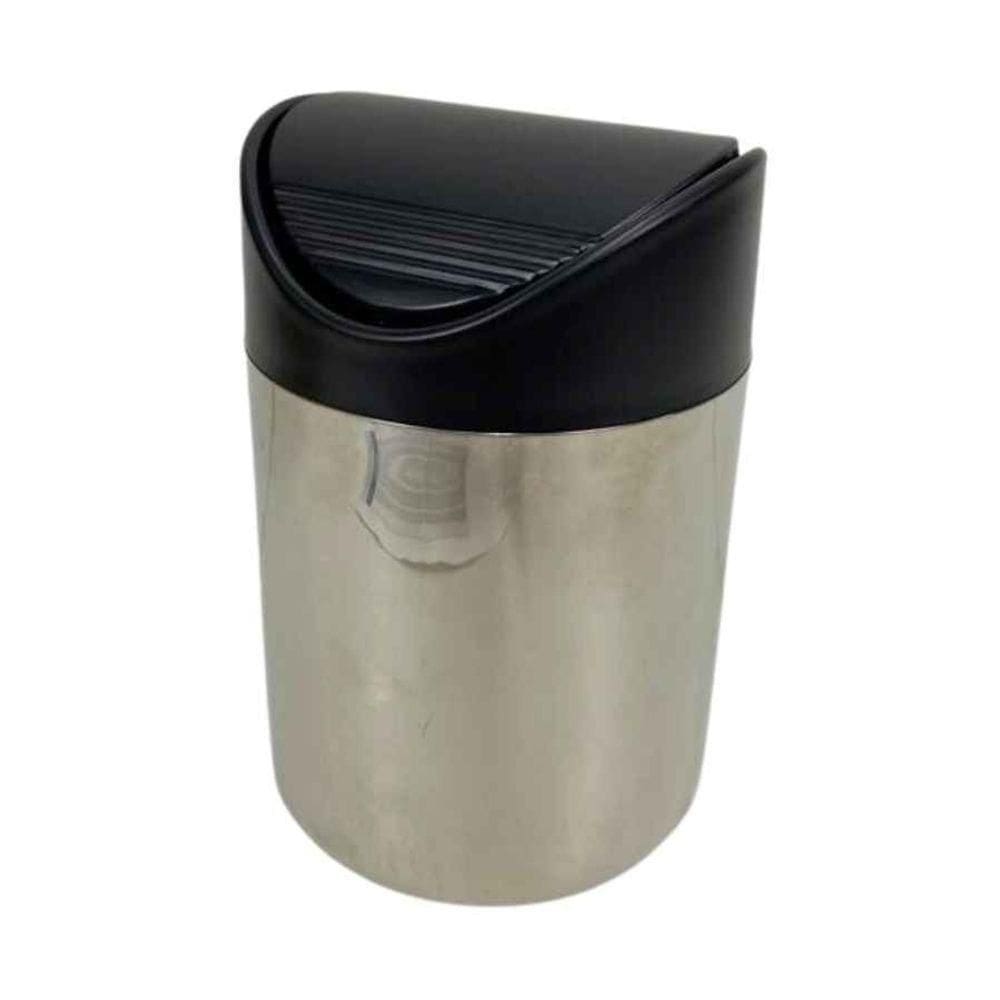 Lixeira Inox C/ Tampa Basculante Ptreto1,5l Viel