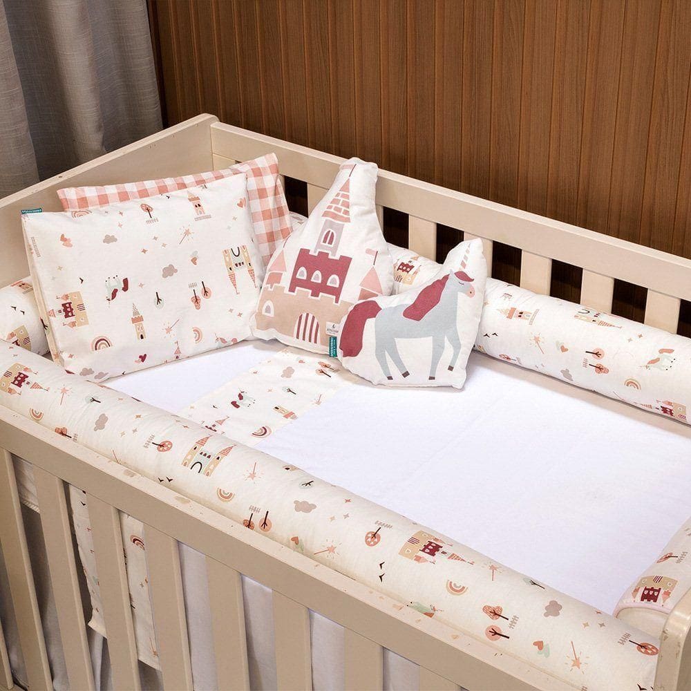 Jogo De Lençol Para Berço Americano 100% Algodão 3 Peças - Conto De Fadas