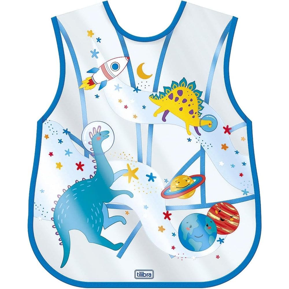 Avental Infantil Escolar Impermeável Decorado Espaço / Garden 42cm x 32cm - Tilibra