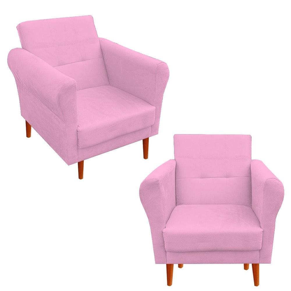 Kit 02 Poltronas Decorativas Danny Rosa